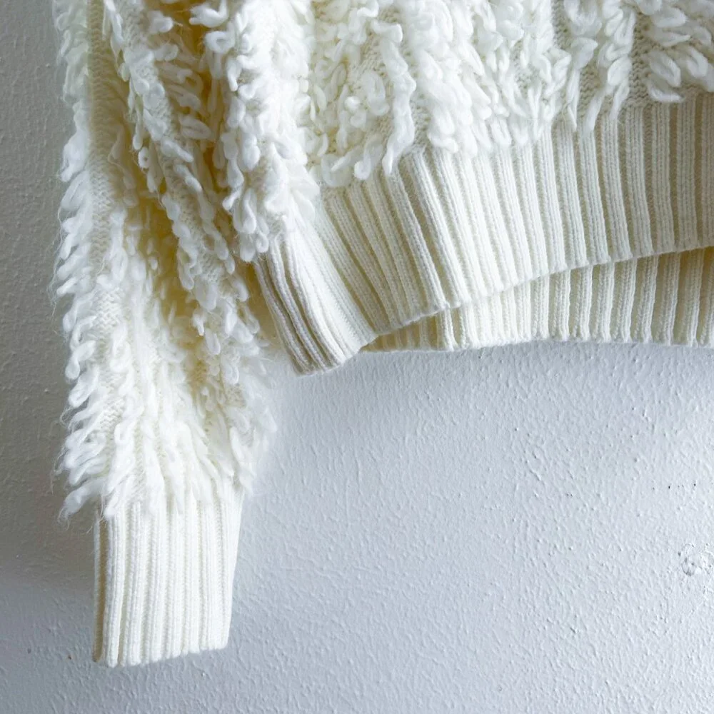 ANTHROPOLOGIE MAEVE Callahan Mock-Neck Loop-Stitch Sweater in Cream/Ivory - Picture 7 of 10